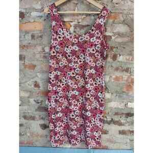 Jolie & Joy Dress Womens Plus Size 1x Pink Flowers Tank Sleeveless